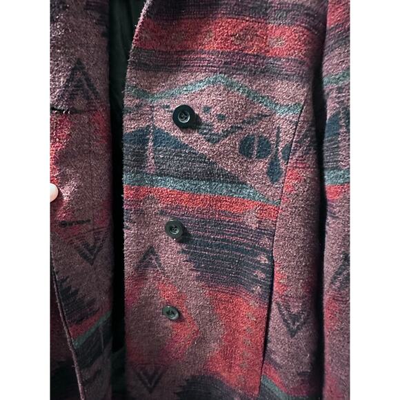Coffee Shop Aztec Southwestern Trench Jacket - Medium - Picture 4 of 6